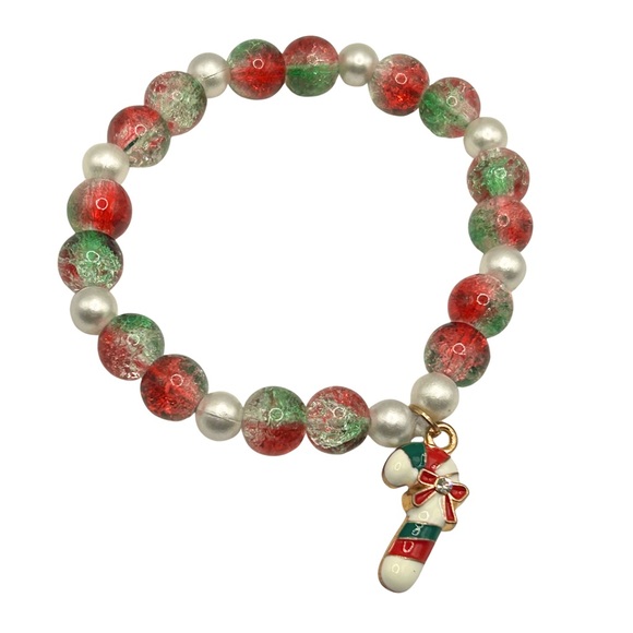 🎅🏻Candy Cane Beaded Bracelet🎅🏻 - Picture 2 of 3